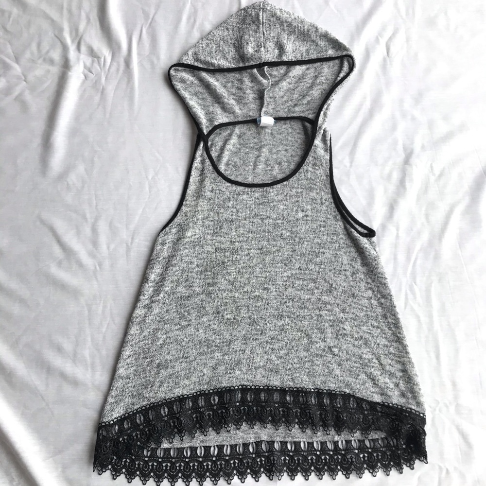 🛑 pink melo crochet tank top with hood🛑